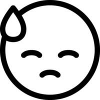 A black and white icon of a crying face vector