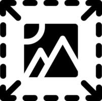 A black and white square with a mountain in the middle vector