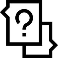 A black and white icon of two documents with a question mark vector