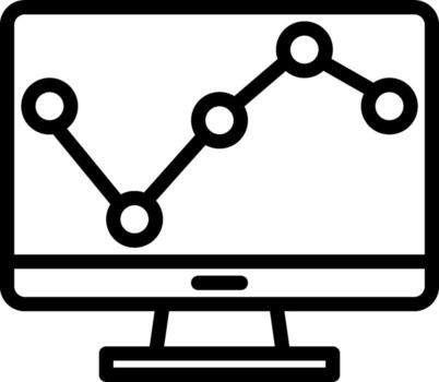 A computer monitor with a graph on it vector