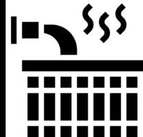 A black and white sign with a basket and a pipe vector