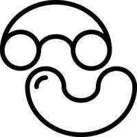 A black and white drawing of a pair of glasses vector