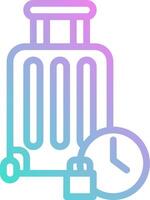 A suitcase and clock icon vector