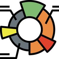 A colorful pie chart with a circle in the center vector