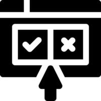 A black and white icon of a check box vector