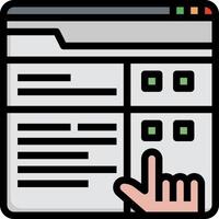 A hand pointing at a computer screen with a mouse vector