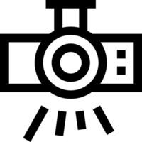 A camera icon with a light coming from it vector