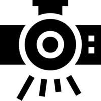 A camera icon with a light coming out of it vector