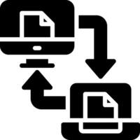 A black and white image of a computer and a computer monitor vector
