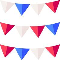 A set of red, white and blue bunting flags vector
