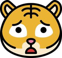 A cartoon tiger face with a surprised expression vector