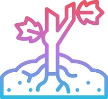 A tree with roots in the ground vector