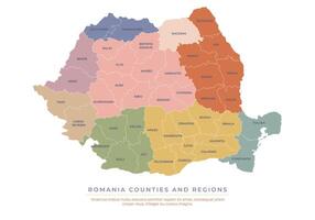 Romania map with detailed counties and regions, isolated on white background for presentations, websites, infographics, education, reports vector