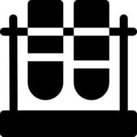 A black and white icon of two test tubes vector