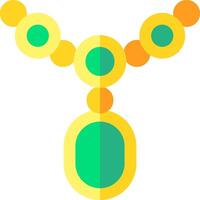 A yellow and green necklace with circles vector