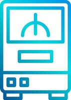 A computer with a blue and white outline vector