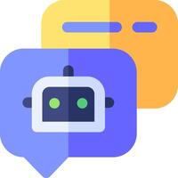 A chatbot icon with a speech bubble vector
