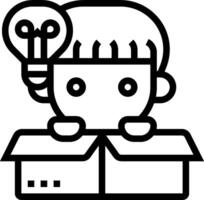 A boy with a light bulb on his head vector