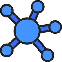 A blue and black network icon vector