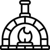 A black and white image of a pizza oven vector