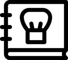 A black and white icon of a light bulb on top of a book vector