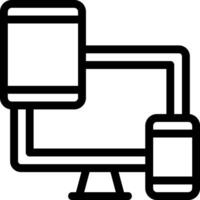 A black and white image of a computer monitor vector
