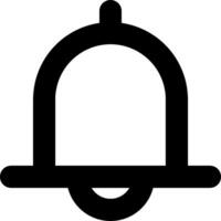 A black and white icon of a bell vector