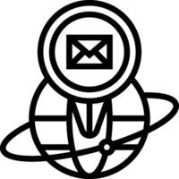 Email icon with globe and envelope vector