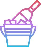 A bucket with ice and a bottle in it vector