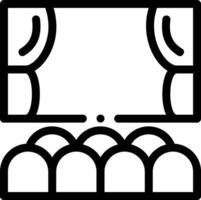 A black and white image of a theater screen vector