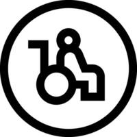 A black and white symbol of a person in a wheelchair vector