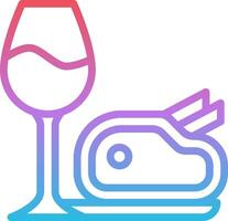 Wine glass and food icon vector