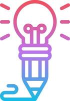 A light bulb with a pencil in the middle vector