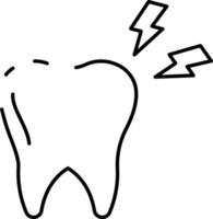 A tooth with lightning coming out of it vector