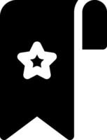 A black and white icon of a star and a ribbon vector