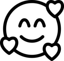 A black and white smiley face with hearts vector