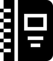A black and white icon of a notebook vector