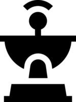 A black and white icon of a bowl with a wifi symbol vector