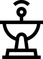 A black and white image of a pedestal with a wifi symbol vector