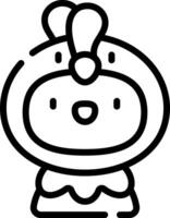 A cartoon character with a hat on its head vector