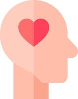 A person's head with a heart in the middle vector