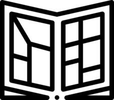 A black and white open book icon vector