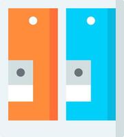 Two orange and blue file folders with a white background vector