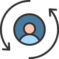 A person is in a circle with arrows pointing to the left and right vector