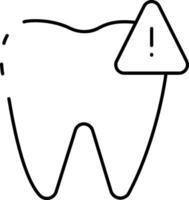 A tooth with a warning sign on it vector