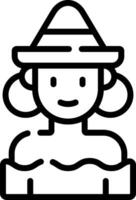 A woman in a hat icon vector
