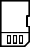 A black and white image of a memory card vector
