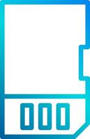 A blue and white icon with a small square vector