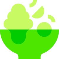 A green bowl with a green ice cream in it vector