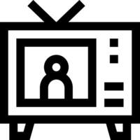 Tv icon with a person in the middle vector